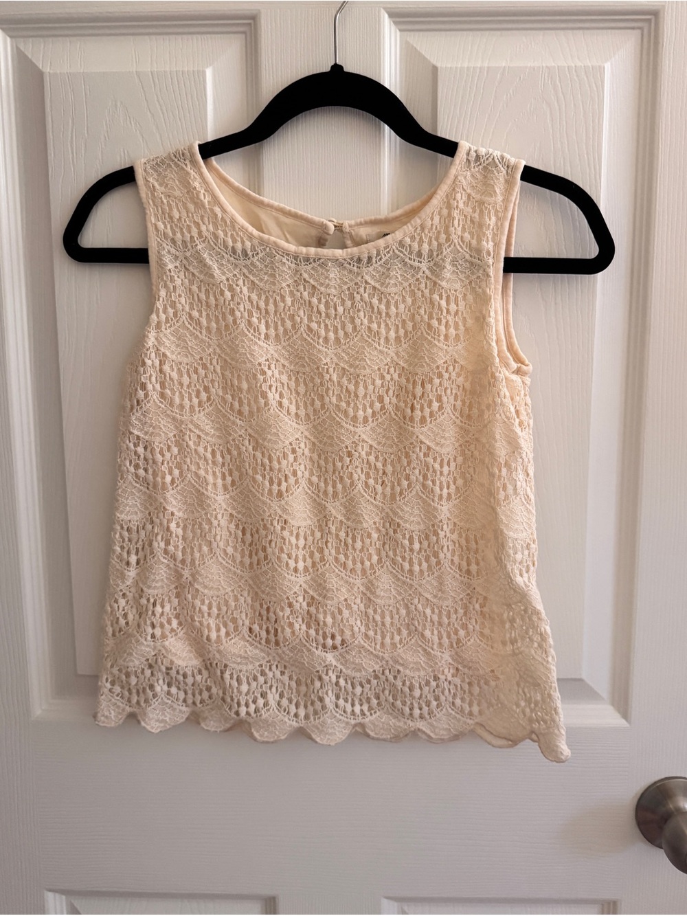Madewell Cream Lace Crochet Sleeveless Tank